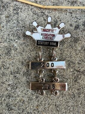 Vintage Silver Bowling Score Pin - 200/225